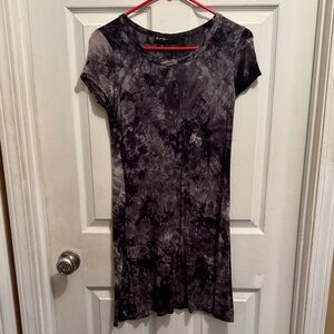 Elegant Black Tie-Dye Mini Dress